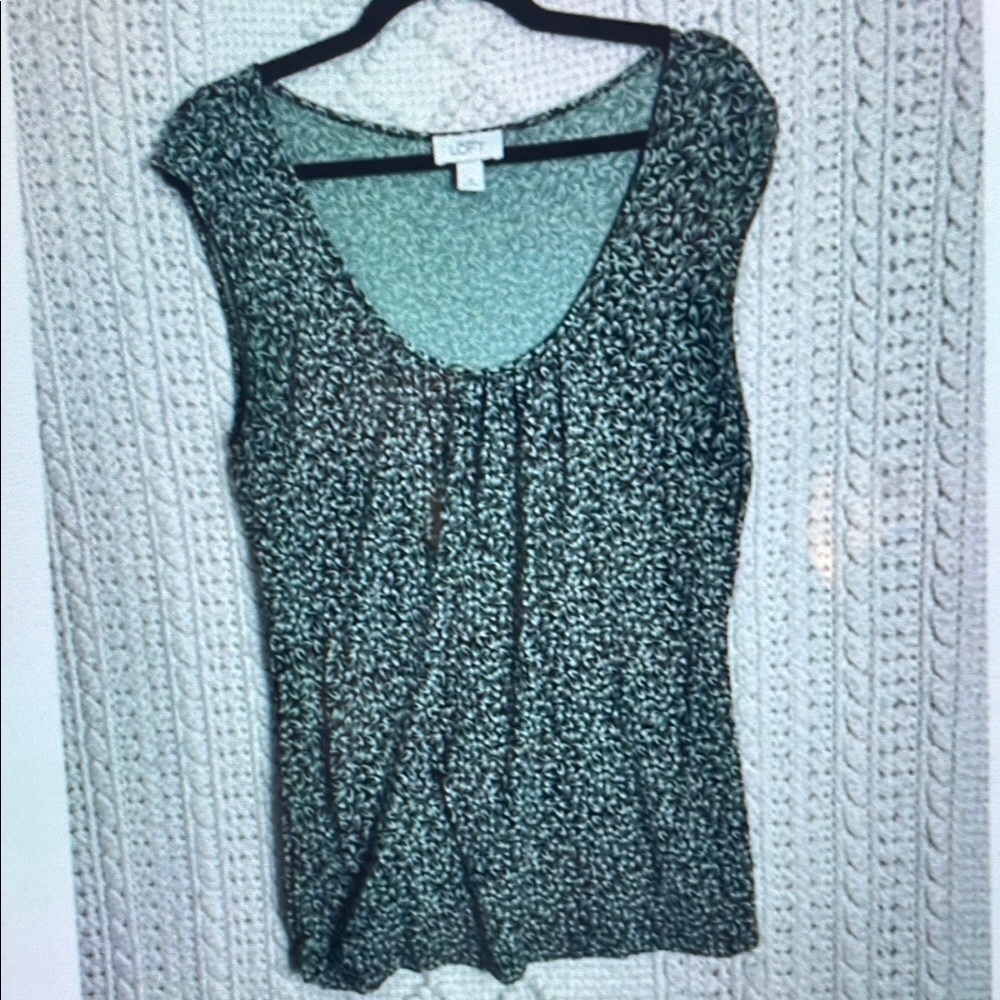 LOFT Black and White Patterned Top